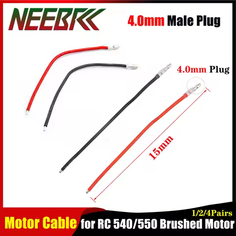1/2/4Pairs Motor Silicone Wire 4.0mm Male Plug Connection Cable 15cm for 370 380 390 540 550 775 795