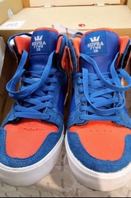 香港滑板鞋 SUPRA 橘藍配色高筒滑板鞋