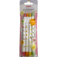 ZEBRA CLICKART MARKER SET OF 4 PCS TYPE B FRUIT - MIX COLOR
