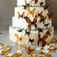 iINDOORS 3D夢幻蝴蝶 棕色 18入/組 立體壁飾 壁貼 婚禮小物