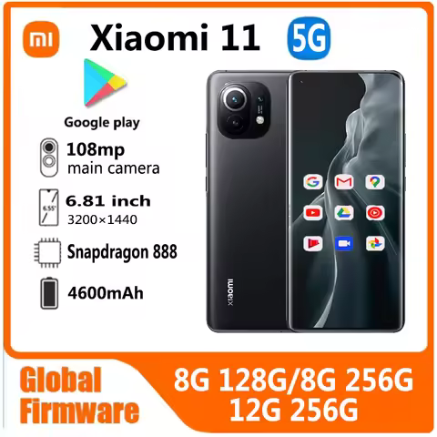 Xiaomi 11 5G Smartphone global firmware 108MP 4600mAh 6.81 inch 55W Qualcomm Snapdragon 888 wireless