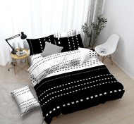 Bộ chăn ga áo gối Micro Satin AT Black And White 1m2x2m 1m4x2m 1m6x2m 1m8x2m +20cm