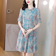 改良旗袍连衣裙女2025夏季新款洋气印花连衣裙遮肉显瘦连衣裙Improved Cheongsam Dress Women 2025 Summer New20251223