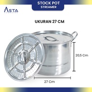 Asta Panci Dandang Kukus Stainless Steel Stock Pot Steamer Tebal