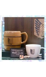 日本環球影城 USJ 進擊的巨人 自由之翼 瓷杯 (現貨全新，購自日本，USJ 進擊的巨人特別活動已完結，全新絕版，最後一個)  兵長 里維 利威爾 阿卡曼 艾倫 三笠 米卡莎 阿爾敏