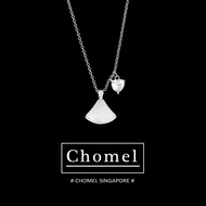 Chomel Silver Necklace Original Design Womens Fashion Jewelry Abalone Diamond Heart Pendant Fresh ou