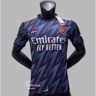 เสื้อฟุตบอล อาเซน่อลชุดเยือน ฤดูกาลใหม่ เกรดแฟนบอล ปี 2021/22 Arsenal Away Soccer Jersey 2021/22 บริ