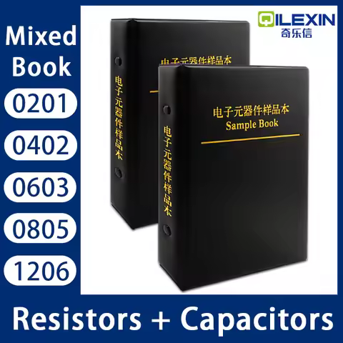 Capacitor Resistor Mixed book 0201 0402 0603 0805 1206 1% FR-07 SMD Assortment Kit 170 Values 0R-10M