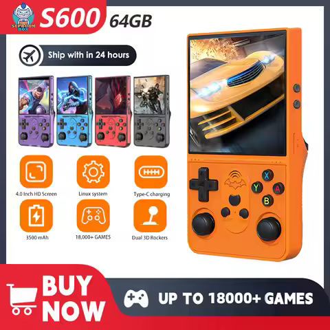 S600 64G Retro Handheld Open Source Video Game Console Linux System 4.0Inch IPS Screen Portable Pock