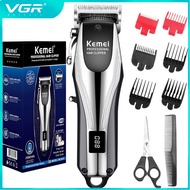 VGR KM-2619มืออาชีพ Clipper ผมไร้สายแบบชาร์จผู้ชายผม T Rimmer ปรับก้านตัดร้านตัดผมจอแสดงผล LCD