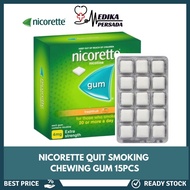 Permen Nicorette Quit Smoking Chewing Gum Strip 15pcs | Permen Mint Pengganti Rokok