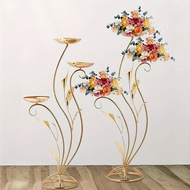 Wrought iron decorative stage flower stand, geometric flower arrangement, hotel aisle decoration, we