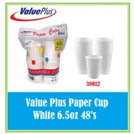 Value Plus Paper Cup White 6.5oz 48's/Disposable Paper Cups hot and Cold