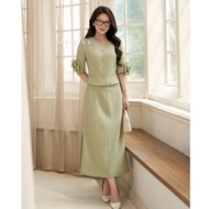 MY WAY High Quality Office Blouse with Flowers and Sleeves A-Line Skirt 3MVB1571 - 3MCAB218 HO2 - XA