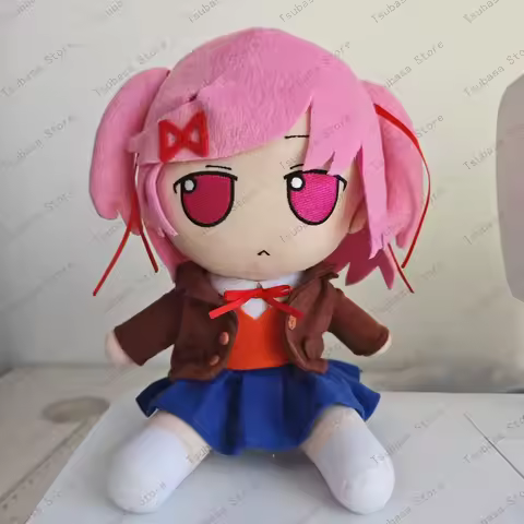 DDLC Natsuki Costume Cosplay Prop 20cm Height Anime Cute Cartoon Stuffed Mascot