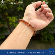 7AM สร้อยข้อมืออำพันแท้ อำพันพม่า Burmite Amber อายุ 99ล้านปี ยุคครีเทเชียส อัญมณีอินทรีย์ แคปซูลแห่