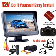 【Plug and Play】7inch Car Monitor with Blind Spot Camera Front Rear Left Right Side Blind Spot Camera