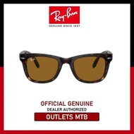 (24H kapal) NEW Ray-Ban Folding Wayfarer - RB4105 710-cermin mata hitam