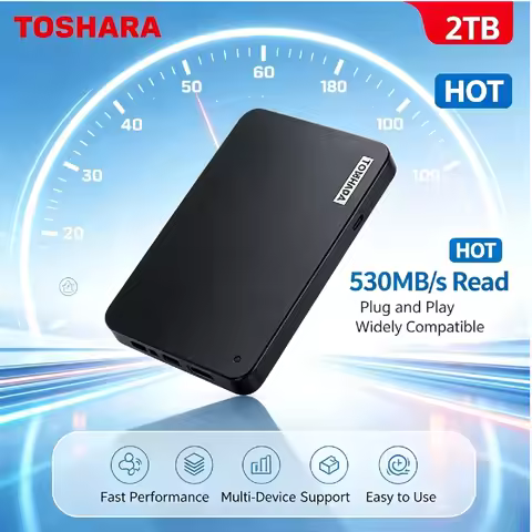 New TOSHARA A3 Portable SSD Original External Hard Drive 4TB 2TB 1TB 500GB 530MB/s Storage Hard Disk