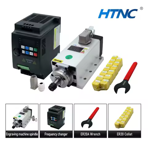 Hot Sell 2.2KW CNC Spindle Motor 110v / 220v ER20 Spindle 0.9Nm 24000RPM +2200w VFD 50/60hz + ER20A 