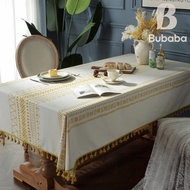 140 * 300CM (850g) Geometric Printing Tablecloth Bohemian Rectangular Tassel Tablecloth Coffee Table