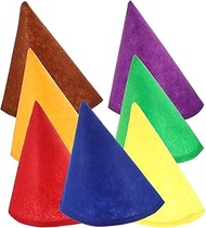 MAGICLULU Pack of 7 Dwarf Hats Made of Christmas Dwarf Hats, Felt Cone Elf Hats for Unisex Adults Te
