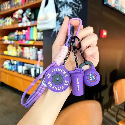3DMini Dumbbell Fitness Kettle Keychain for Women Men Fashion Bag Pendant Fitness Enthusiast Athlete