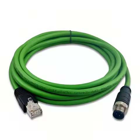 M12 to RJ45 Industrial Ethernet Cable A/D Code 4Pin 8Pin Aviation Connector for Sensor Camera Drag C