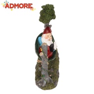 ADMORE Hammock Gnome Statue, Resin Hanging Garden Gnome Figurine, Outdoor Statues Green Dwarf Figuri