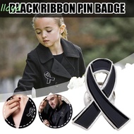LLOYD Black Ribbon Pin, Skin Cancer Melanoma Cancer Funeral Ribbon Badge Brooch, Enamel Black Ribbon