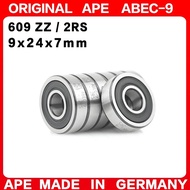 10-100PCS Germany ABEC-9 Bearing 609 ZZ 2RS 9*24*7 mm 609-2RS 609ZZ Z  RS LB LU - 2Z Miniature Preci