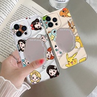 1644 Case Wrinkle Glass Trendy Fashion PRINCESS X POKEMON For IPHONE X XR 11 12 13 14 11 PRO 14 PRO 