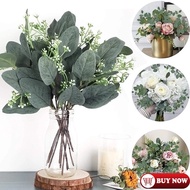 DC 1 Pc Pack / Eucalyptus Leaves Stems With White Seeds Artificial Flower / Real Touch Decorative Fake Flower Holding
