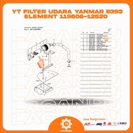 Yt Filter Udara Yanmar E393 Element 119808-12520 For Traktor 4Roda