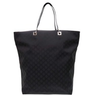 近全新 Gucci GG 圖案 269123 尼龍皮革黑色手提包 1379 [二手] GUCCI