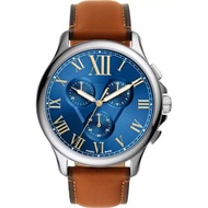 [Powermatic] Fossil Fs5640 Monty Chronograph Blue Dial Silver Tone Brown Leather Men'S Watch