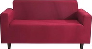 jia cool High Stretch One-Body Sofa Cover 1 2 3 4 Seater Spandex Sofa Slipcover Furniture Protectorwashable Elastic Fabric Couch (Wine red 1 Seater)