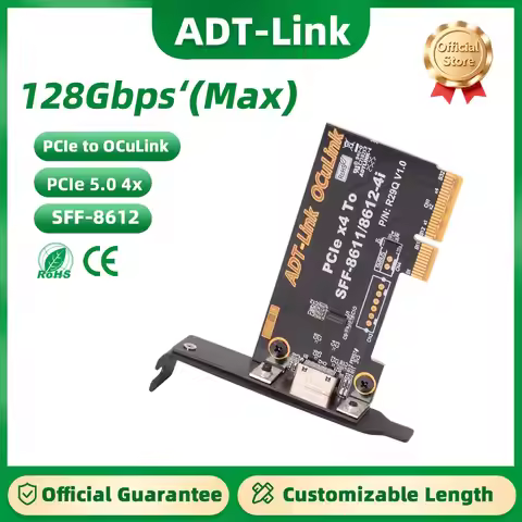 ADT-Link PCIe 5.0 x4 to OCuLink SFF-8612 Adapter Card Laptop To External Video Graphics Card M.2 OCu