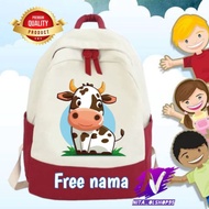 tas sekolah anak animasi sapi ransel anak gambar sapi lucu - Tas Ransel Anak Sekolah Terbaru
