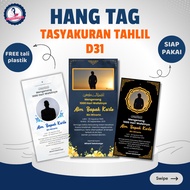Hang tag tahlilan 40 hari 100 hari 1 tahun / Kartu ucapan berduka dan doa / Gantungan tas berkat / S