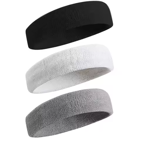 3pcs Sweatproof Sports Headbands for Men and Women - Moisture-wicking Sweatband for Tennis, Basketba