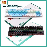 B104 B87 Wired Mechanical Keyboard RGB 104 Keys 87 Keys LED Gaming Keyboard