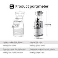 MIUI New FilterFree slow juicer with Stainless Steel strainer (FFS6),Juice Symphony 250W,2021 Summer New release