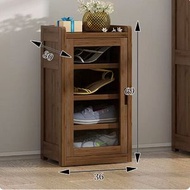 家用收納鞋架（透明門鞋櫃五層（茶色））#