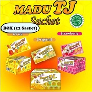 (12Pcs) ^ Kyra ^ Honey TJ Sachet Tresno Joyo Instant Honey Drink With Royal Jelly Tresno Joyo Box