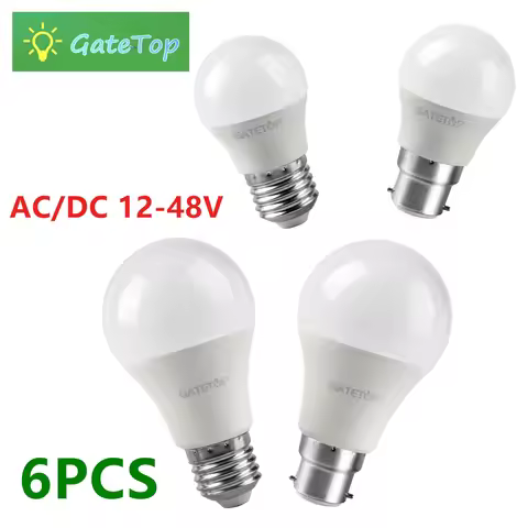 6pcs/lot DC/AC12V-48V LED Bulb E27 B22 Lamps 3W 5W 10W Bombilla For Solar Led Light Bulbs 12 Volts L