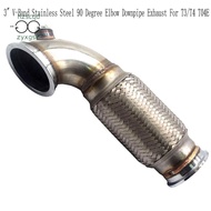 3inch V-Band Stainless Steel 90 Degree Elbow Downpipe Exhaust for T3/T4 T04E New V-Band to V Band Do