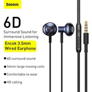 Baseus H19 Wired Earphones 6D Stereo Bass Headphone In-Ear 3.5mm Headset With MIC