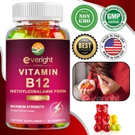 Vitamin B12 Gummy for Energy, Nerve System, Brain, Mood, Bone, Muscle, Immune System Health Support 
