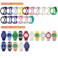 3 o'clock position, 12 o'clock position, ceramic case+ceramic/silicone integrated strap